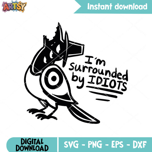 Sussy surrounded by idiot svg, sussy kpop svg, kpop demon hunters svg