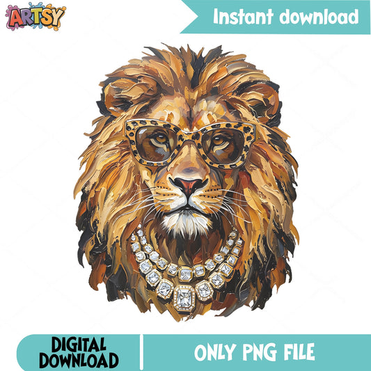 Swag Lion With Glasses PNG, Cool Lion Clipart, Lion King PNG