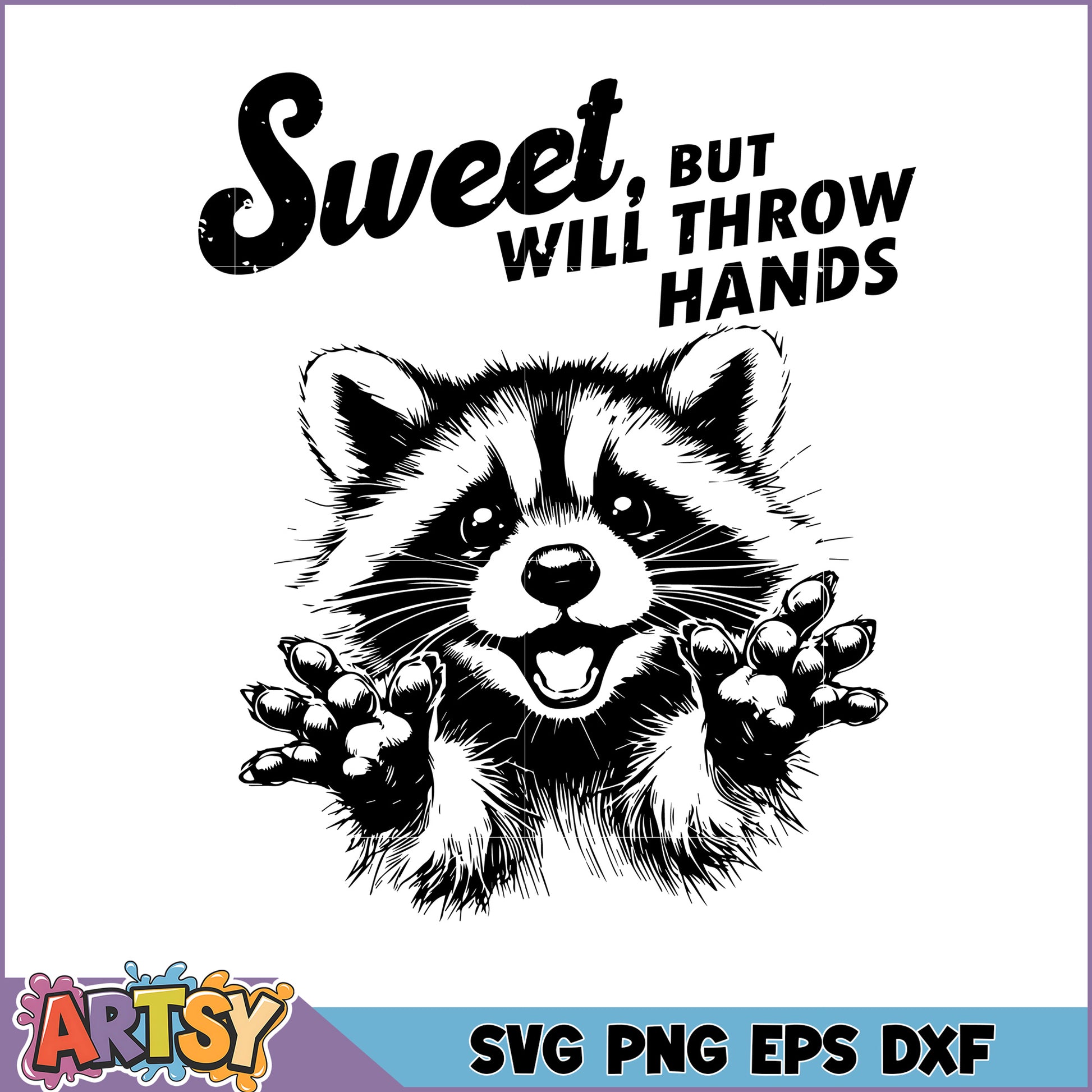 Sweet Raccoon SVG Cut File