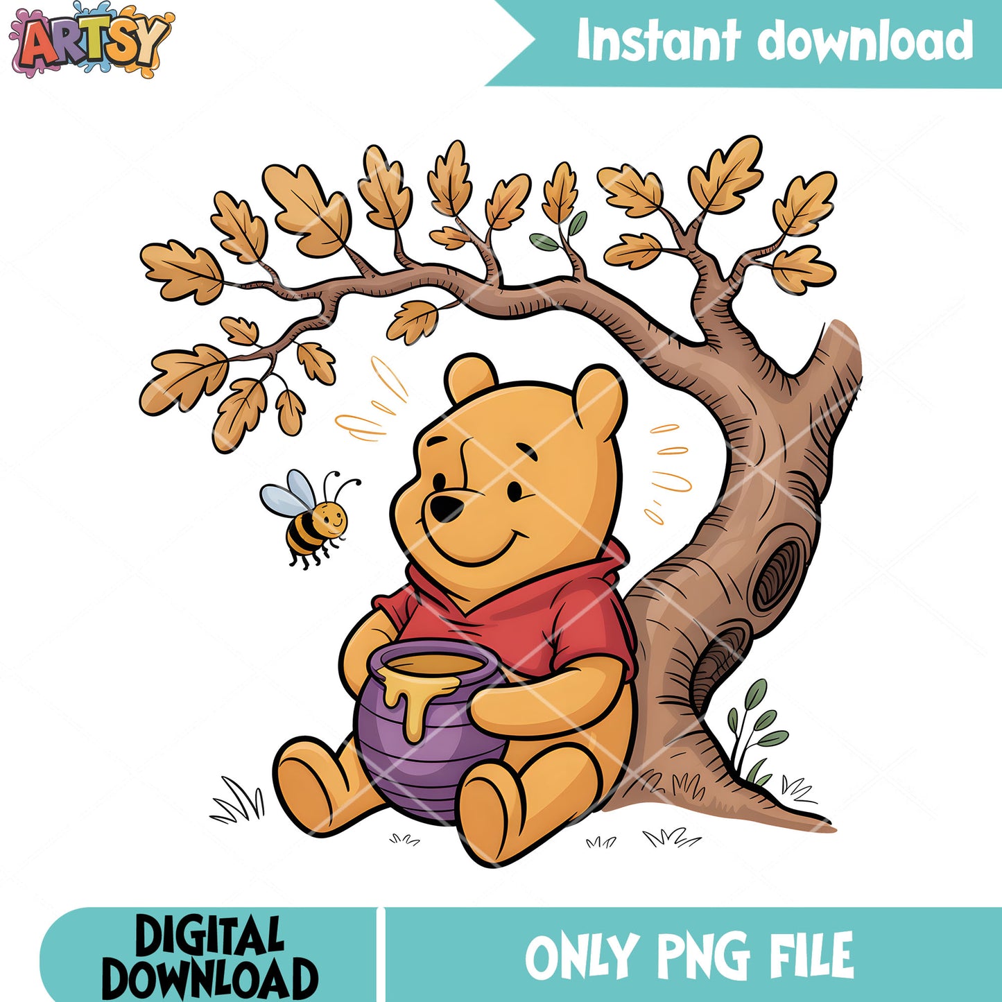 Sweet bee with pooh png, disney winnie the pooh png, pooh bear png