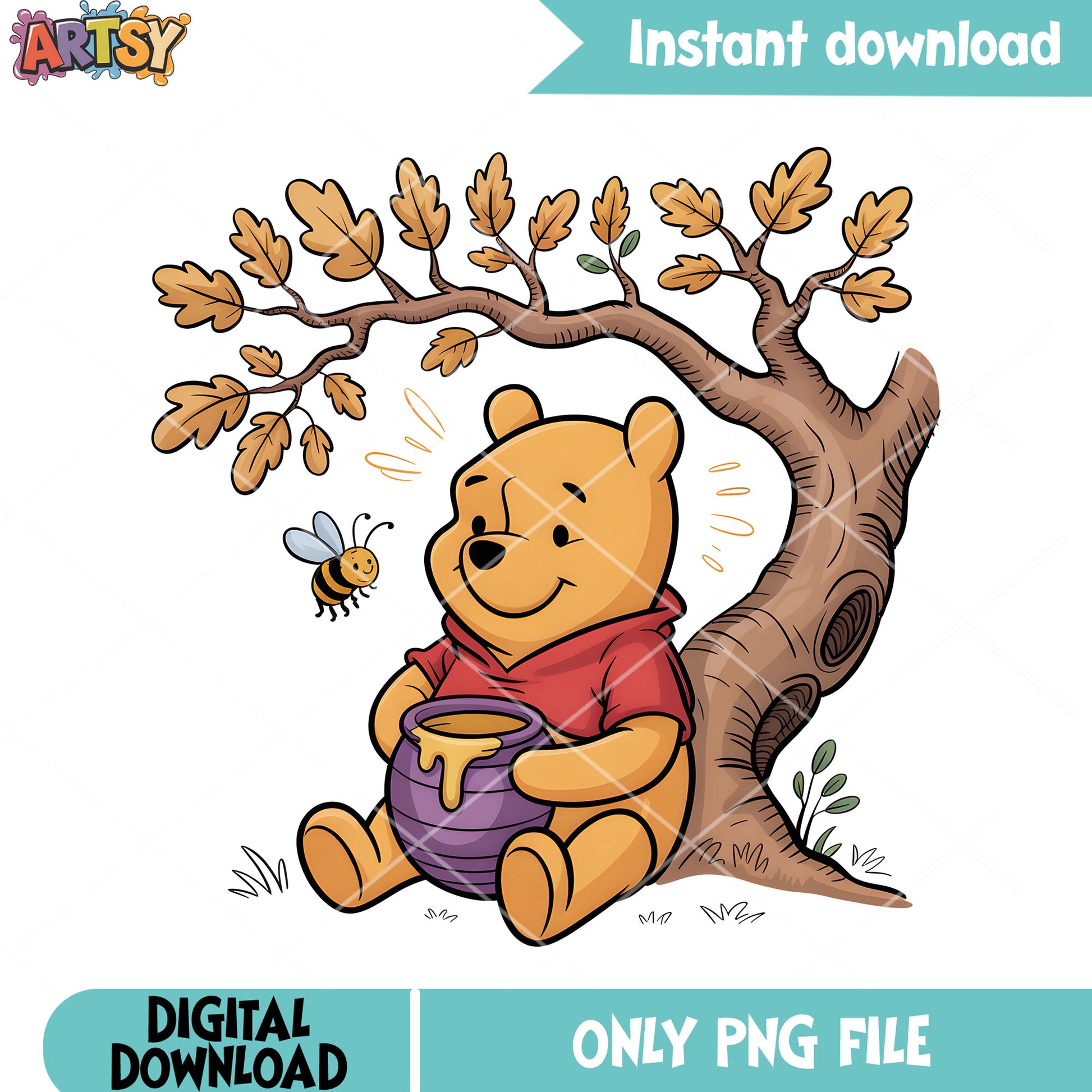 Sweet bee with pooh png, disney winnie the pooh png, pooh bear png