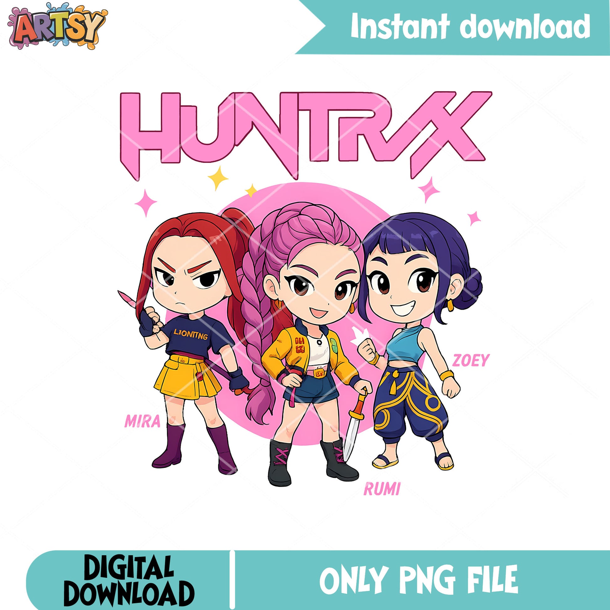 Sweet cute huntrix png, huntrix kpop png, kpop huntrix png