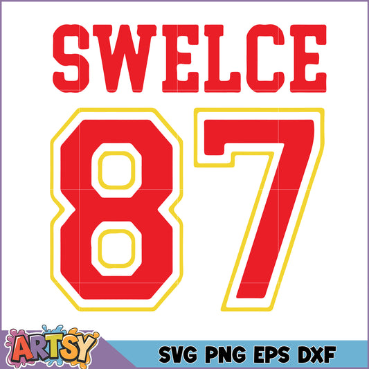 Sweice 87 SVG Cut File Red & Gold