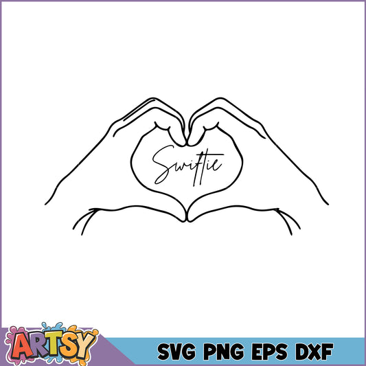 Swiftie Heart Hands SVG Cut File