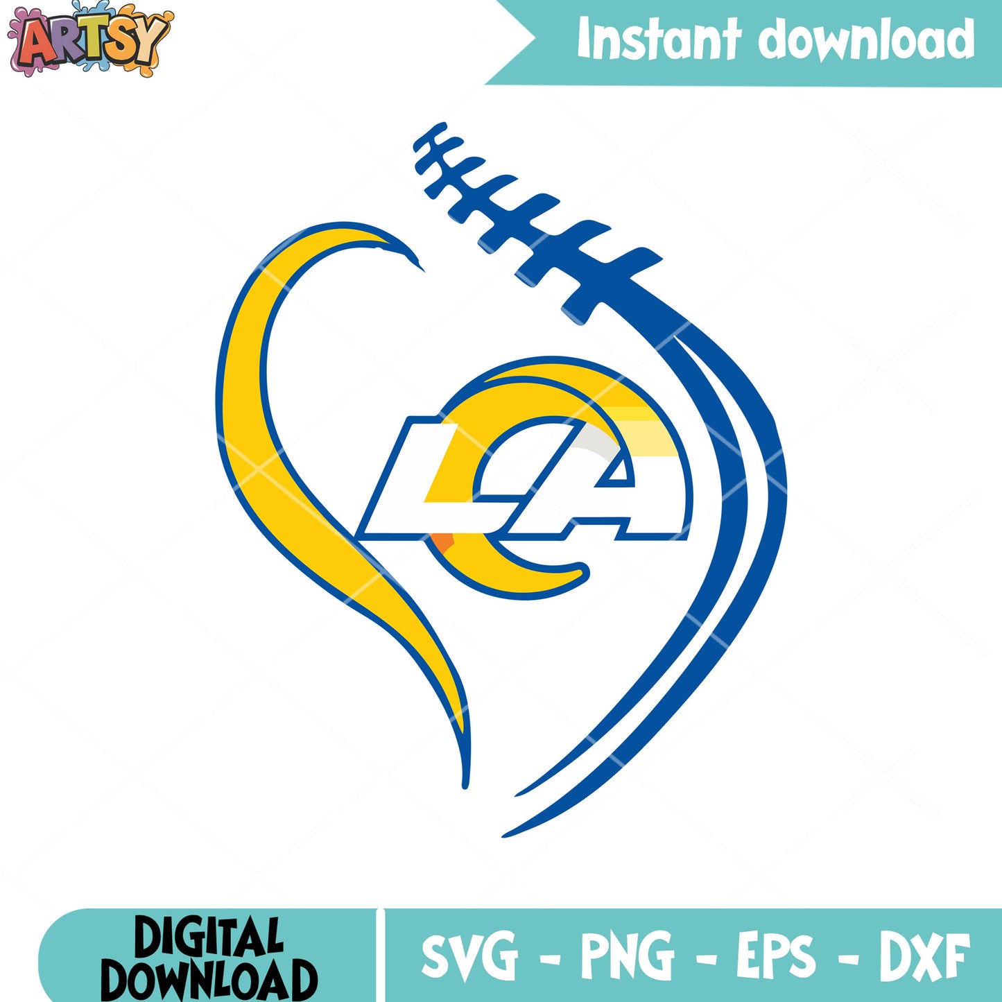 Swirl los angeles svg, los angeles rams svg, rugby ball svg