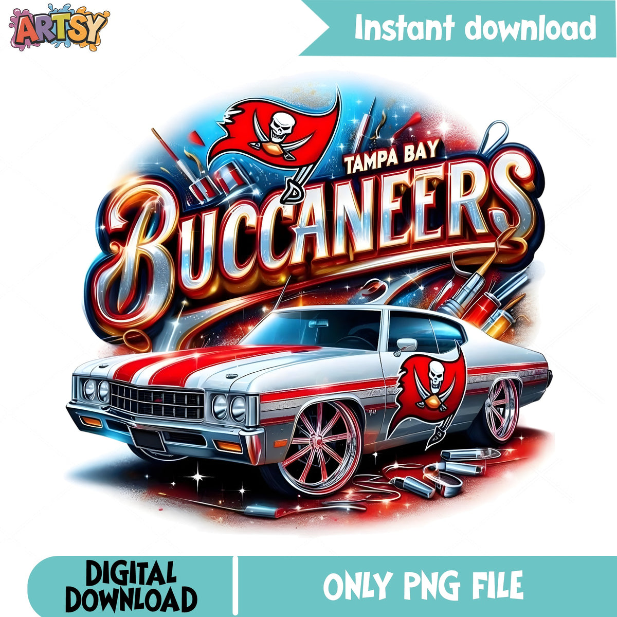 Tampa Bay Buccaneers PNG, NFL Football Car Design, Buccaneers PNG