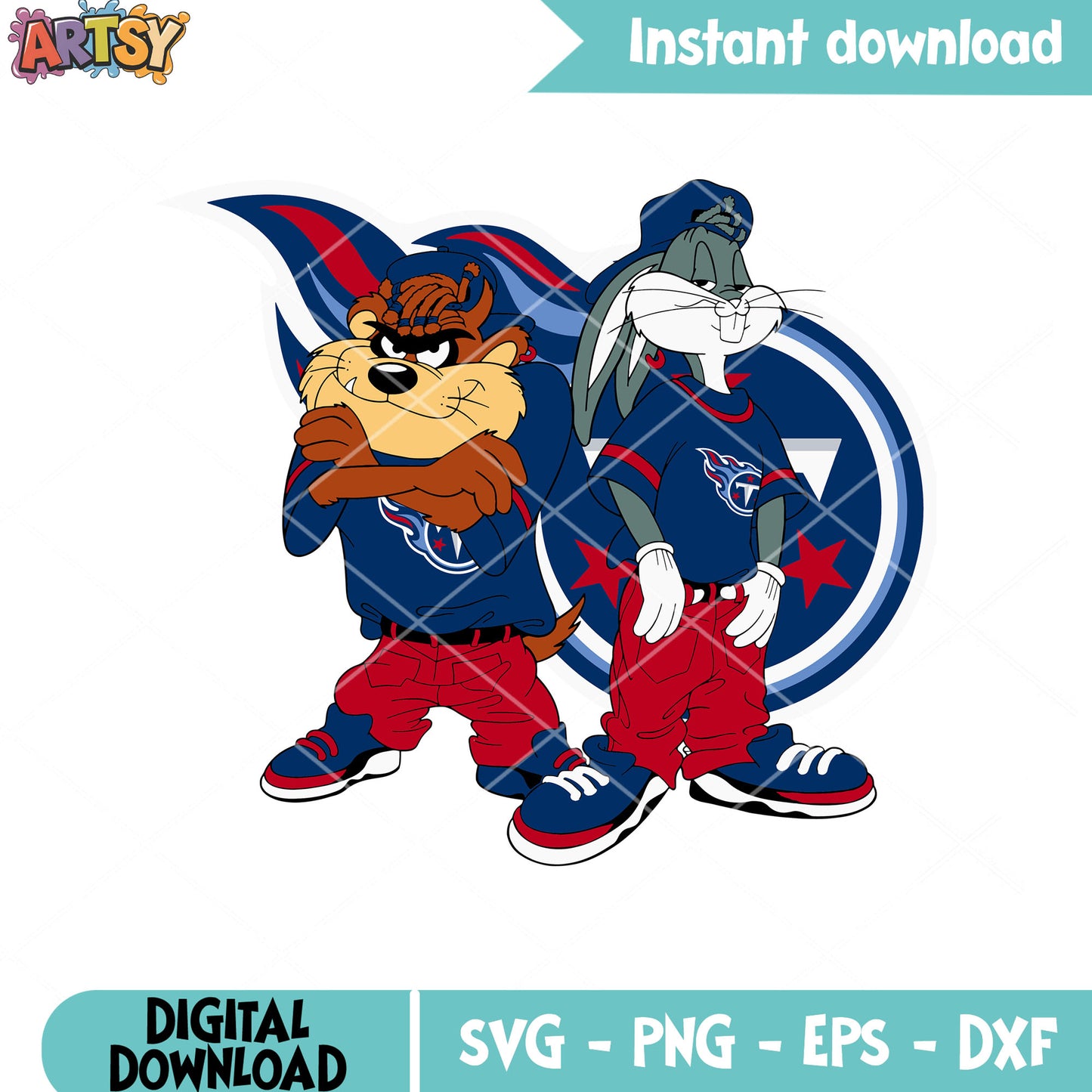 Tasmanian devils nfl team svg, tennessee titans svg, bug bunny svg