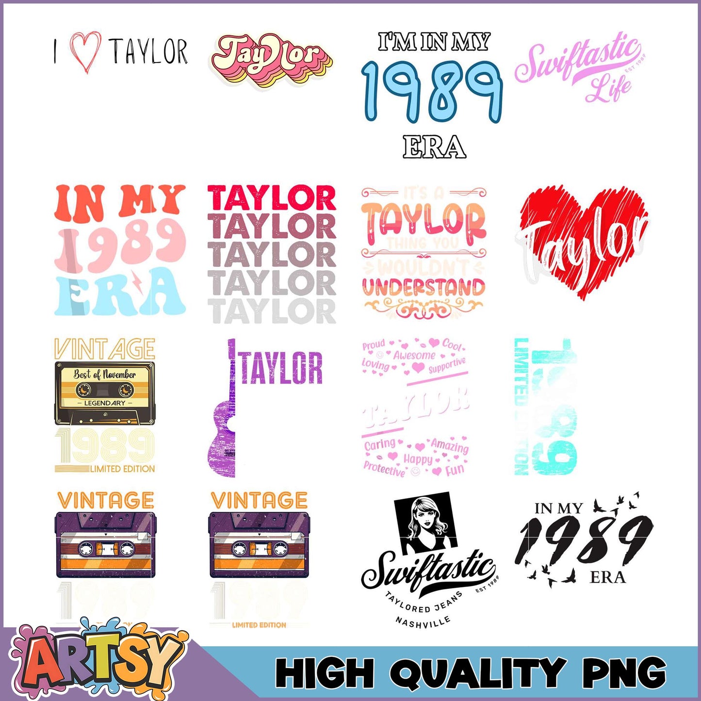 Taylor Swift 1989 Era PNG Bundle - High Quality