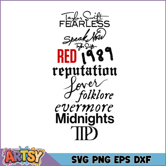 Taylor Swift Albums SVG Bundle