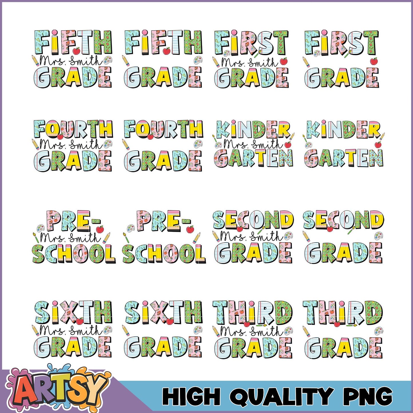 Teacher Grade PNG Bundle High Quality Images