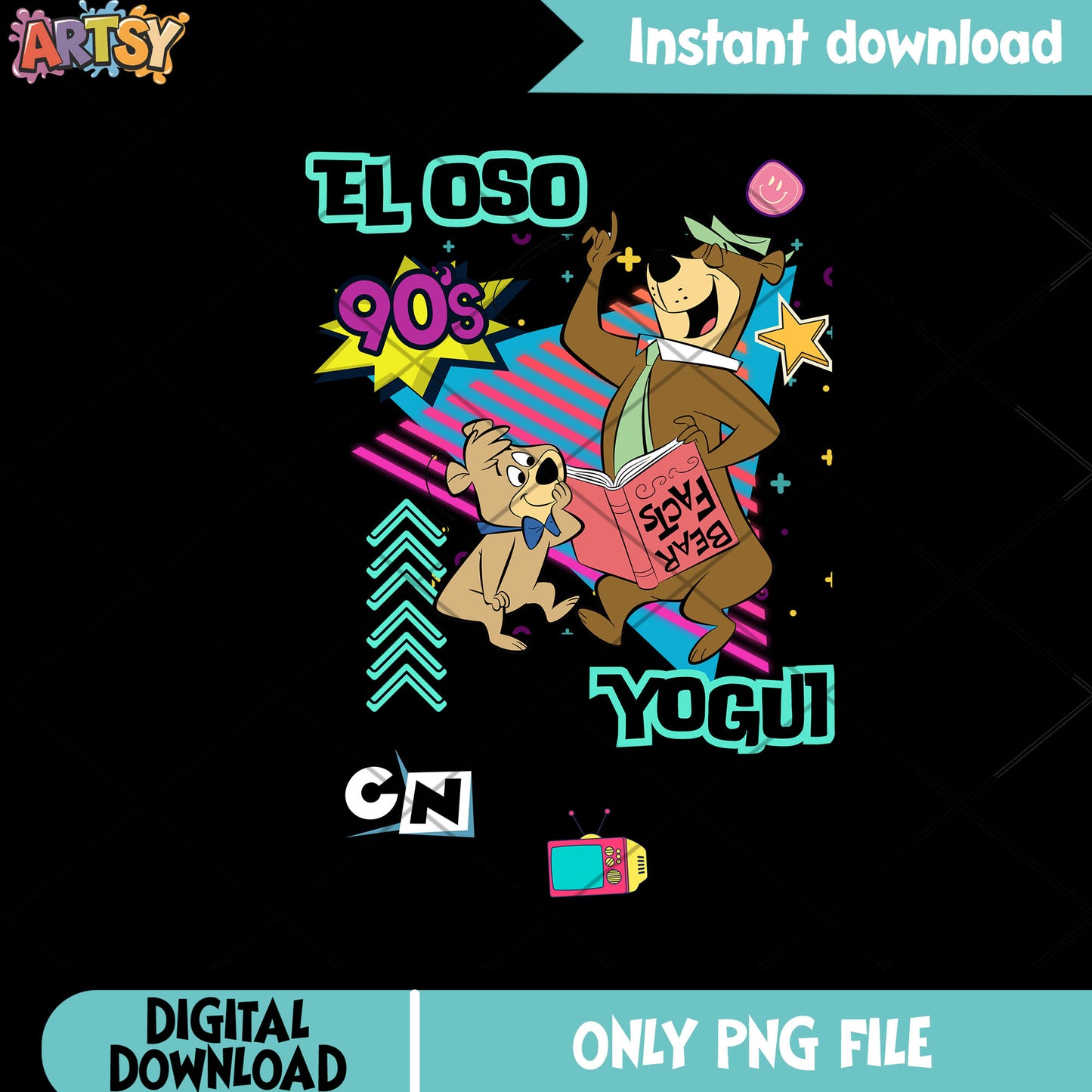 Teacher Yogi Bear png, 90s style png, Cartoon Network png