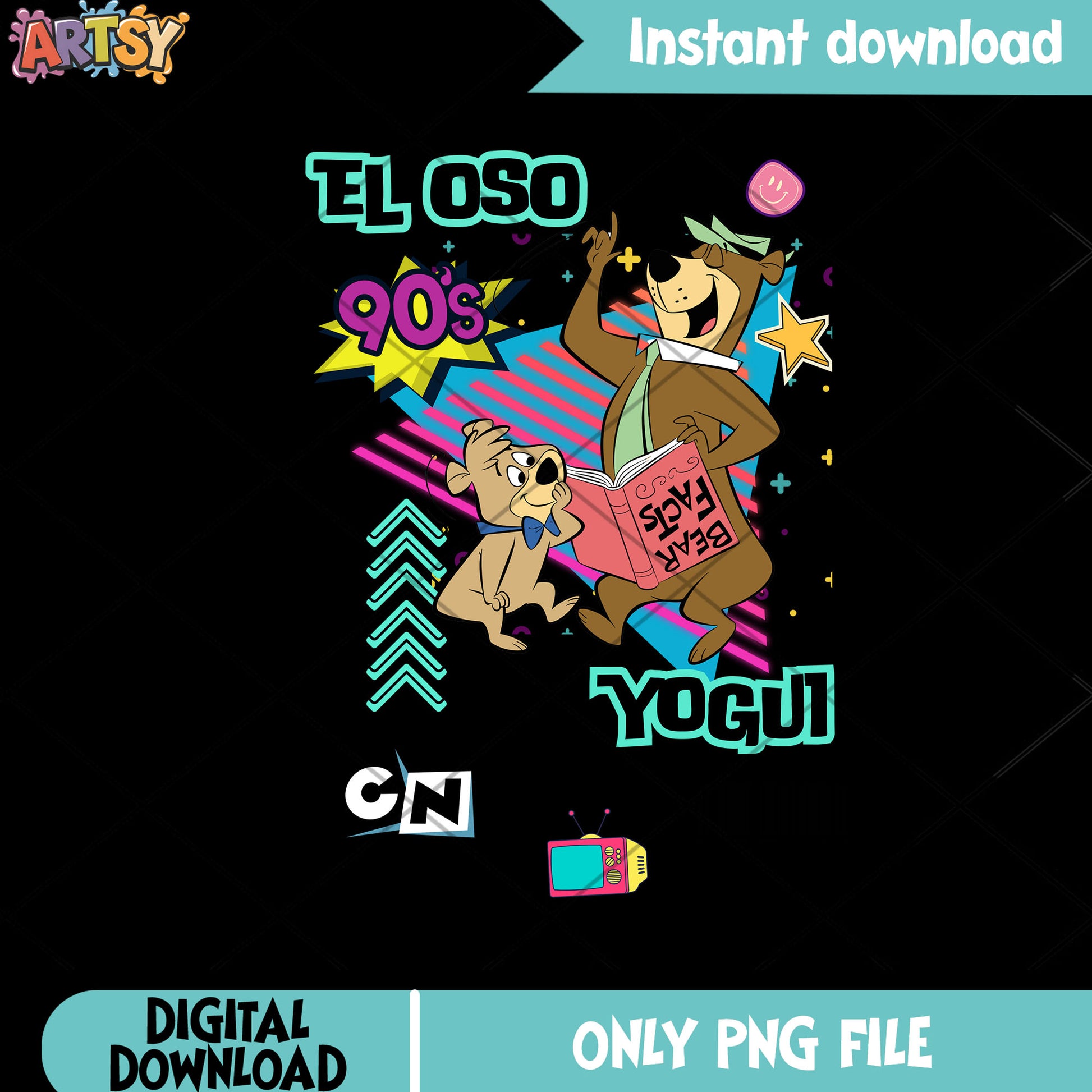 Teacher Yogi Bear png, 90s style png, Cartoon Network png