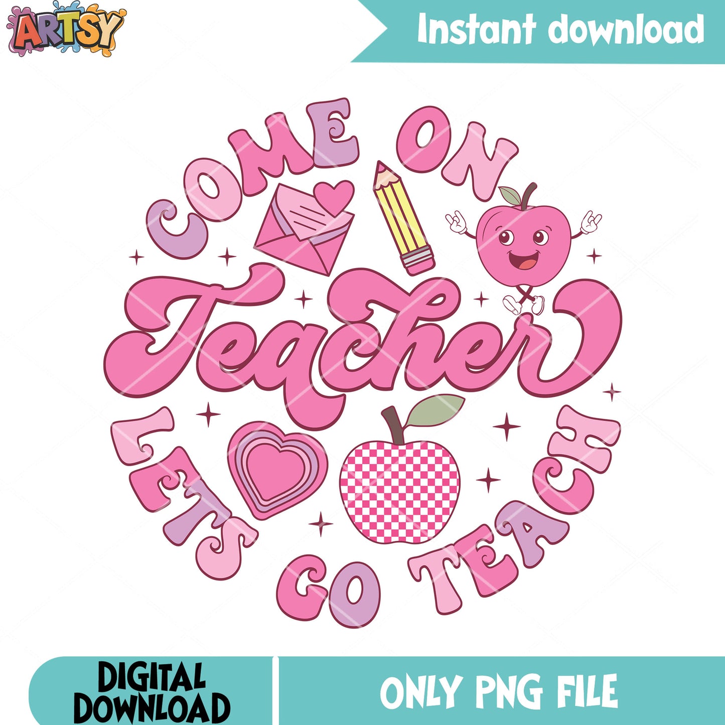 Teacher valentine vibes poster png, love season png, valentine day png