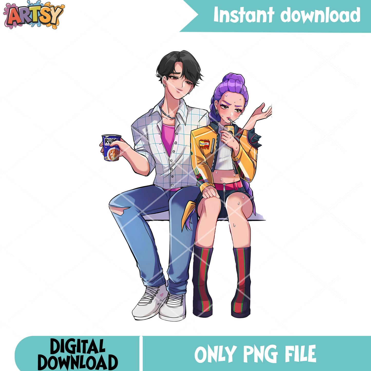 Teenager love rumi jinu png, rụjinu png, kpop demon hunters png