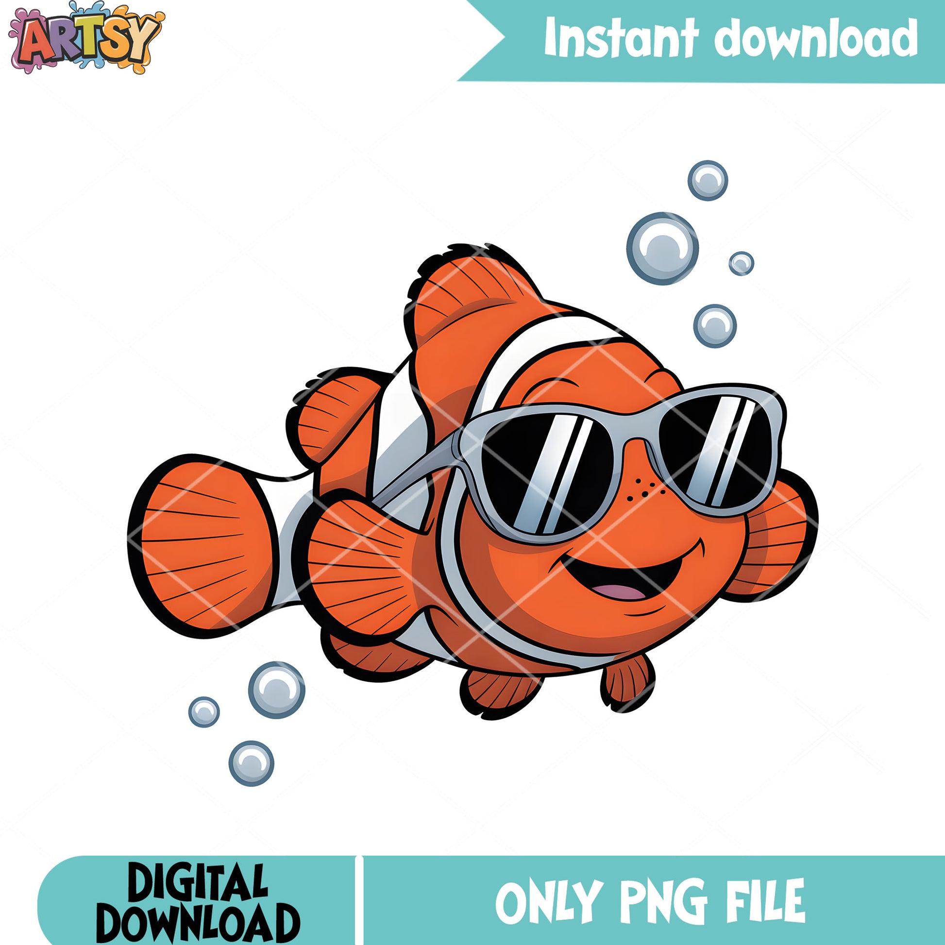 Teenager nemo fish poster png, disney poster png, marlin fish png