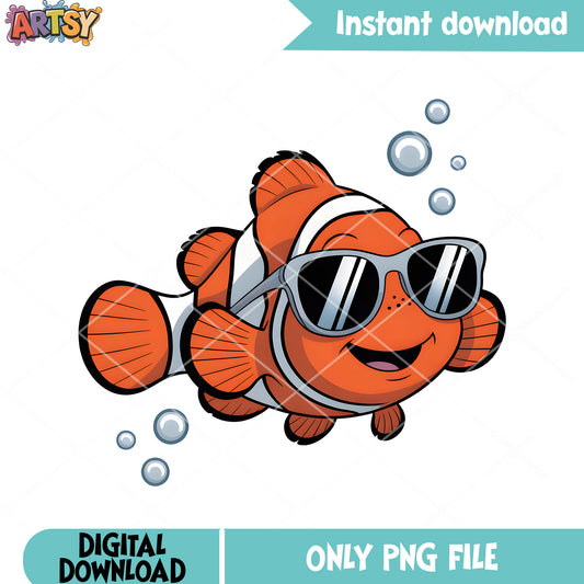 Teenager nemo fish poster png, disney poster png, marlin fish png