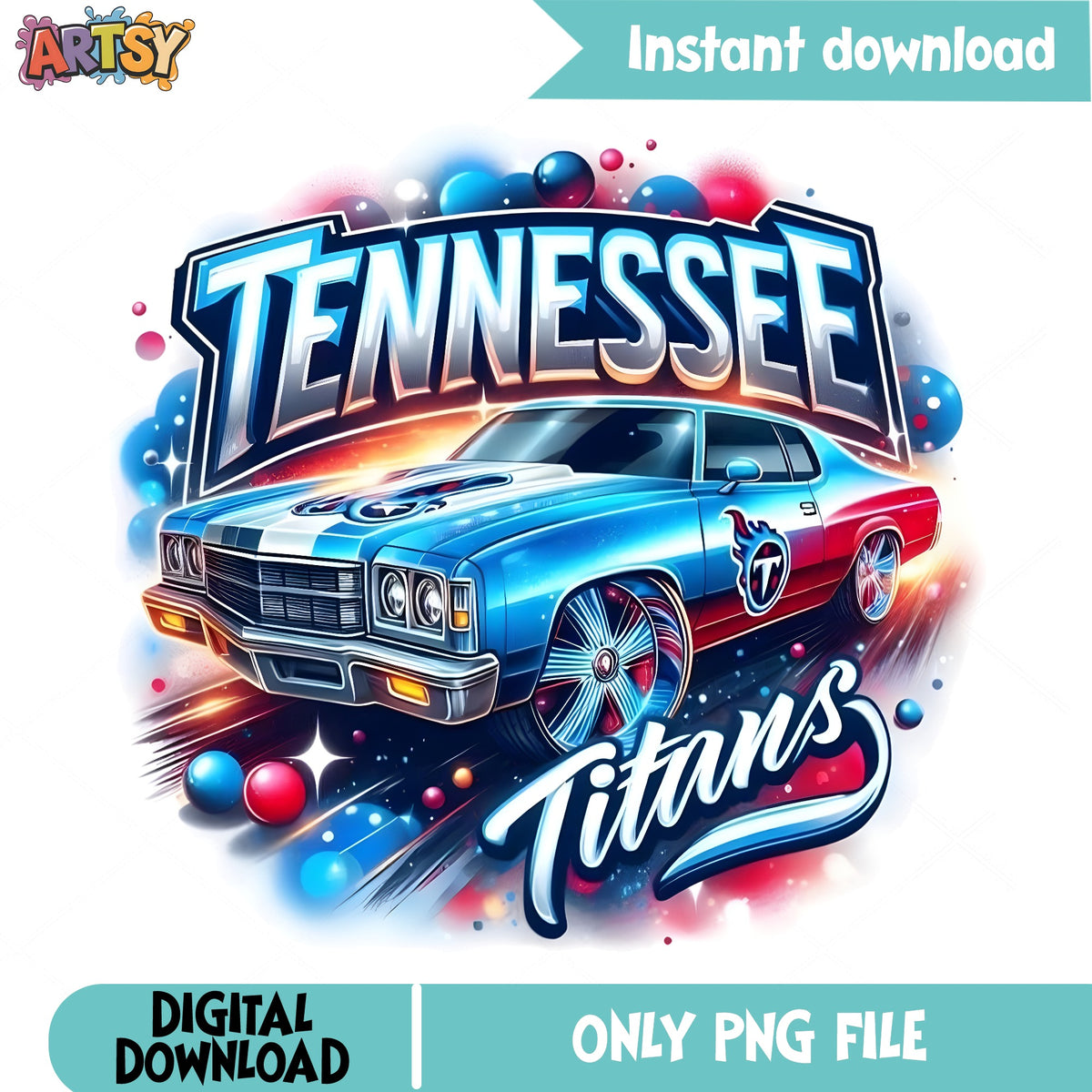 Tennessee Titans PNG, NFL Football Muscle Car PNG, Titans PNG