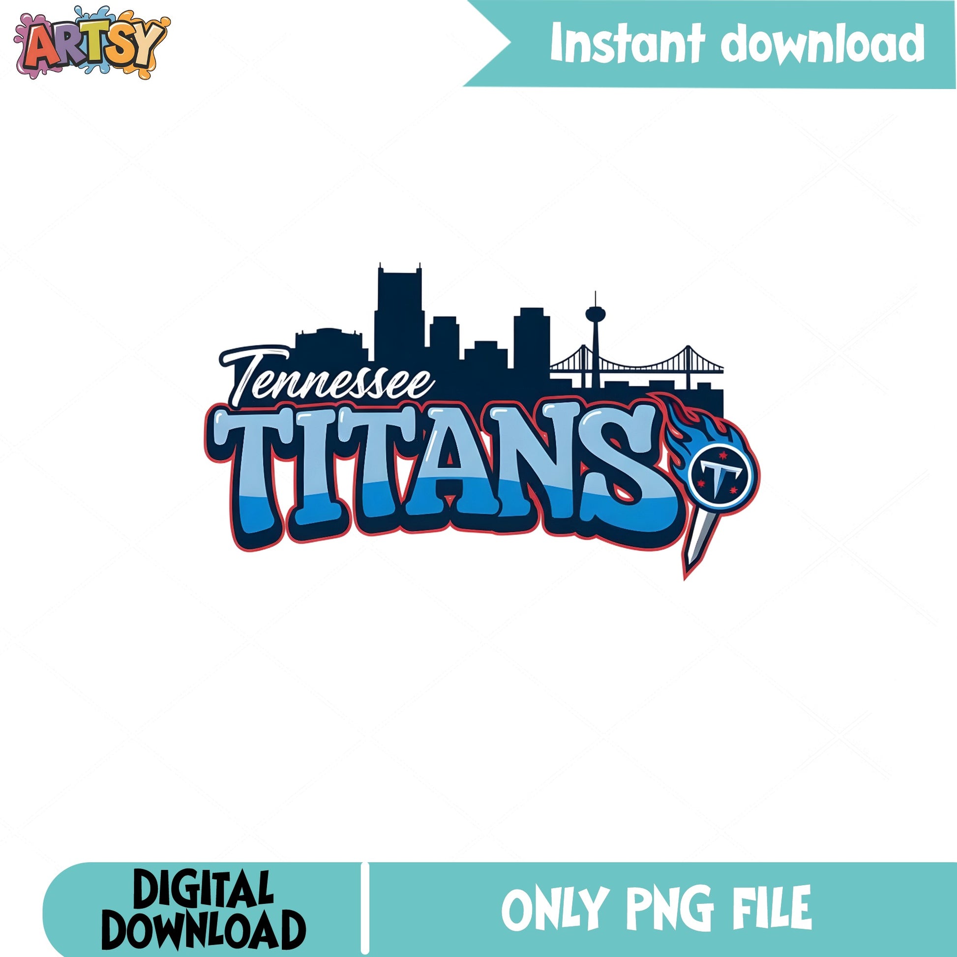 Tennessee Titans PNG, NFL Football Skyline, Titans Logo PNG