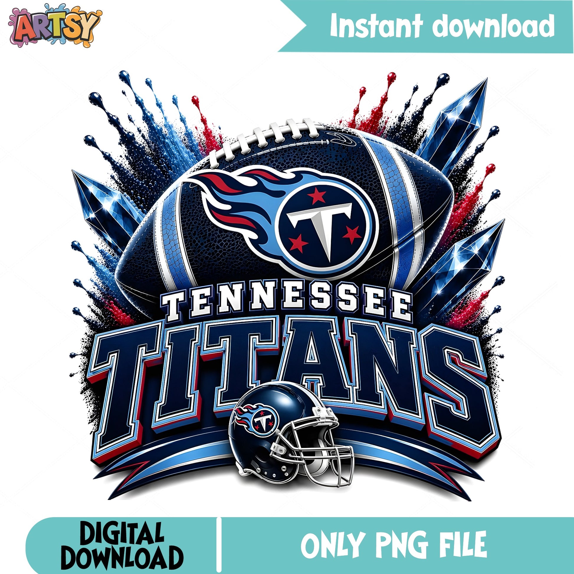 Tennessee Titans PNG, NFL Football Team Sublimation, Sports PNG