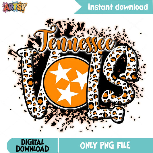 Tennessee Vols Leopard PNG, Tennessee Volunteers PNG, Game Day PNG