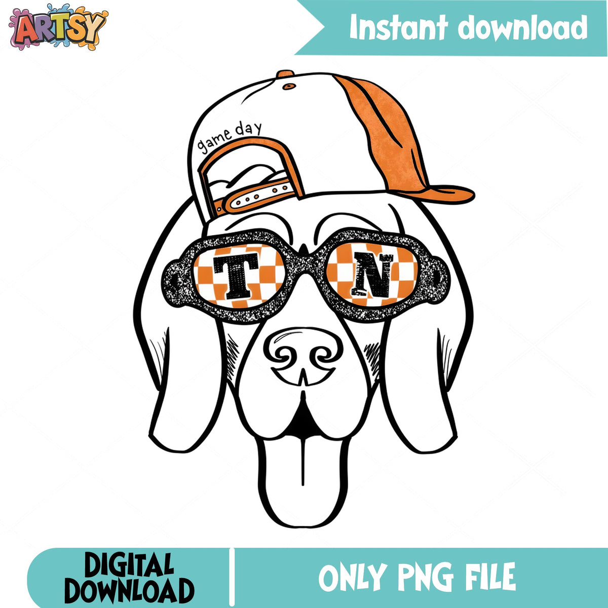 Tennessee Volunteers Game Day Dog PNG, TN Vols PNG, Football PNG