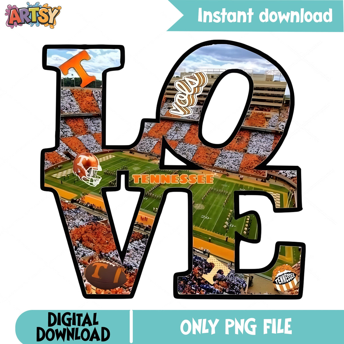 Tennessee Volunteers Love PNG, Vols Football Shirt PNG, UT PNG