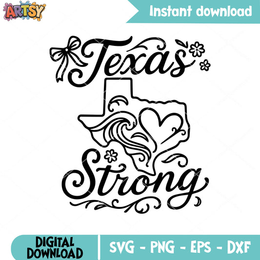 Texas strong bow floral svg, texas strong svg, texas bow season​ svg