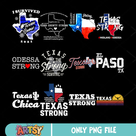 Texas strong png bundle, houston tx png, pray for texas png