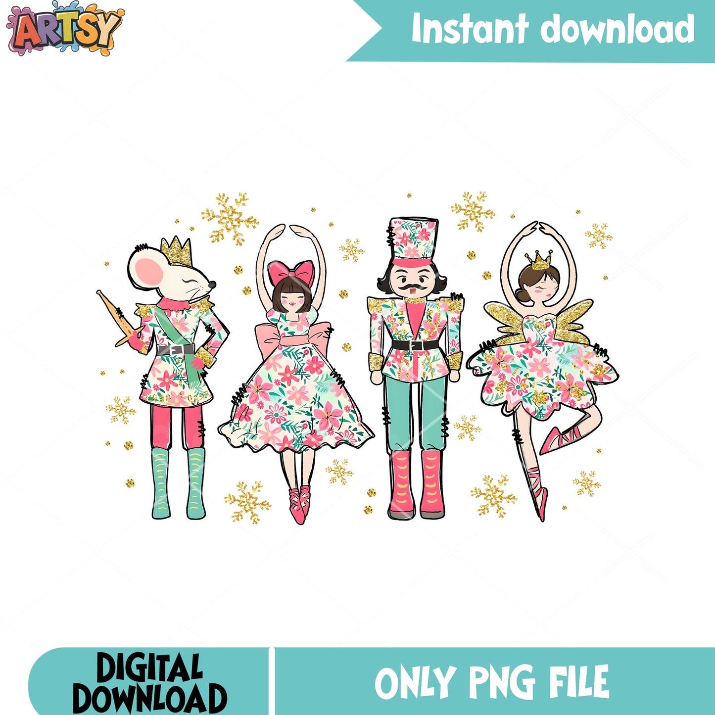 The Flower christmas dress png, christmas vibes png, nutcracker png