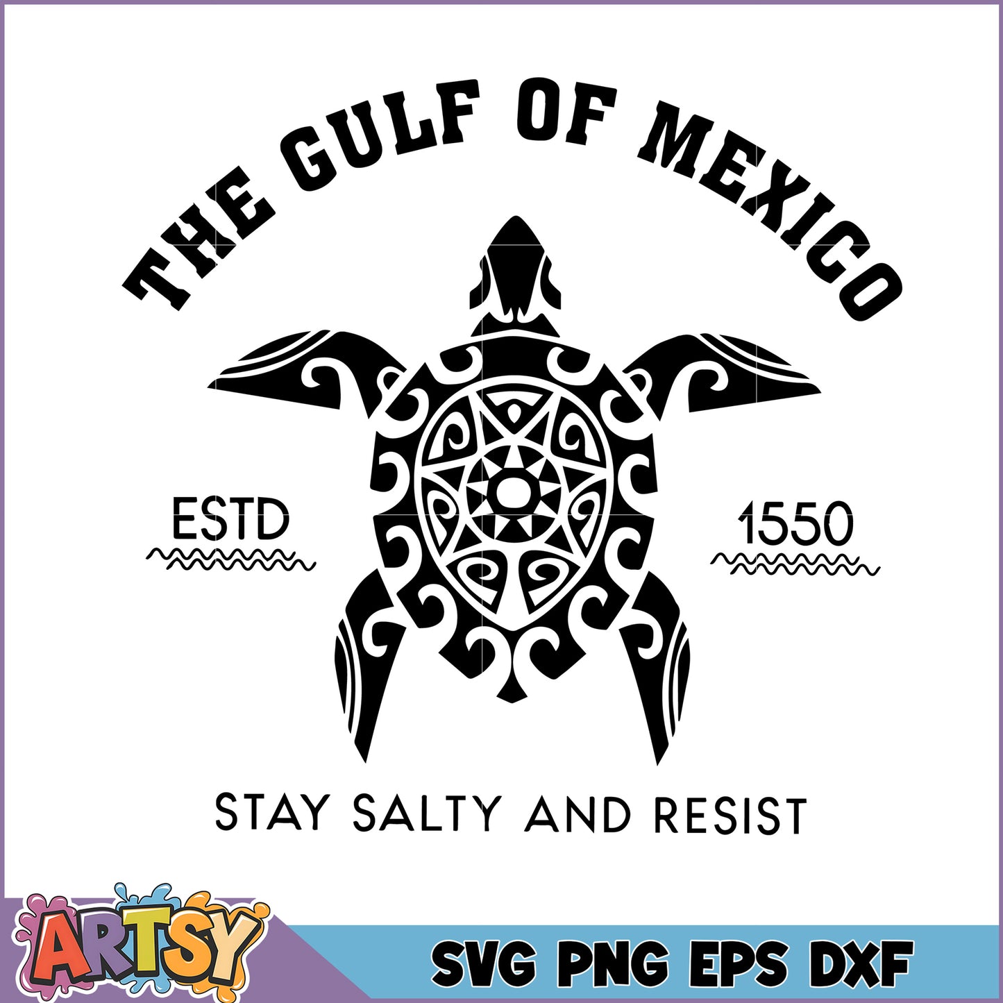 The Gulf of Mexico Turtle Design Stay Salty SVG File