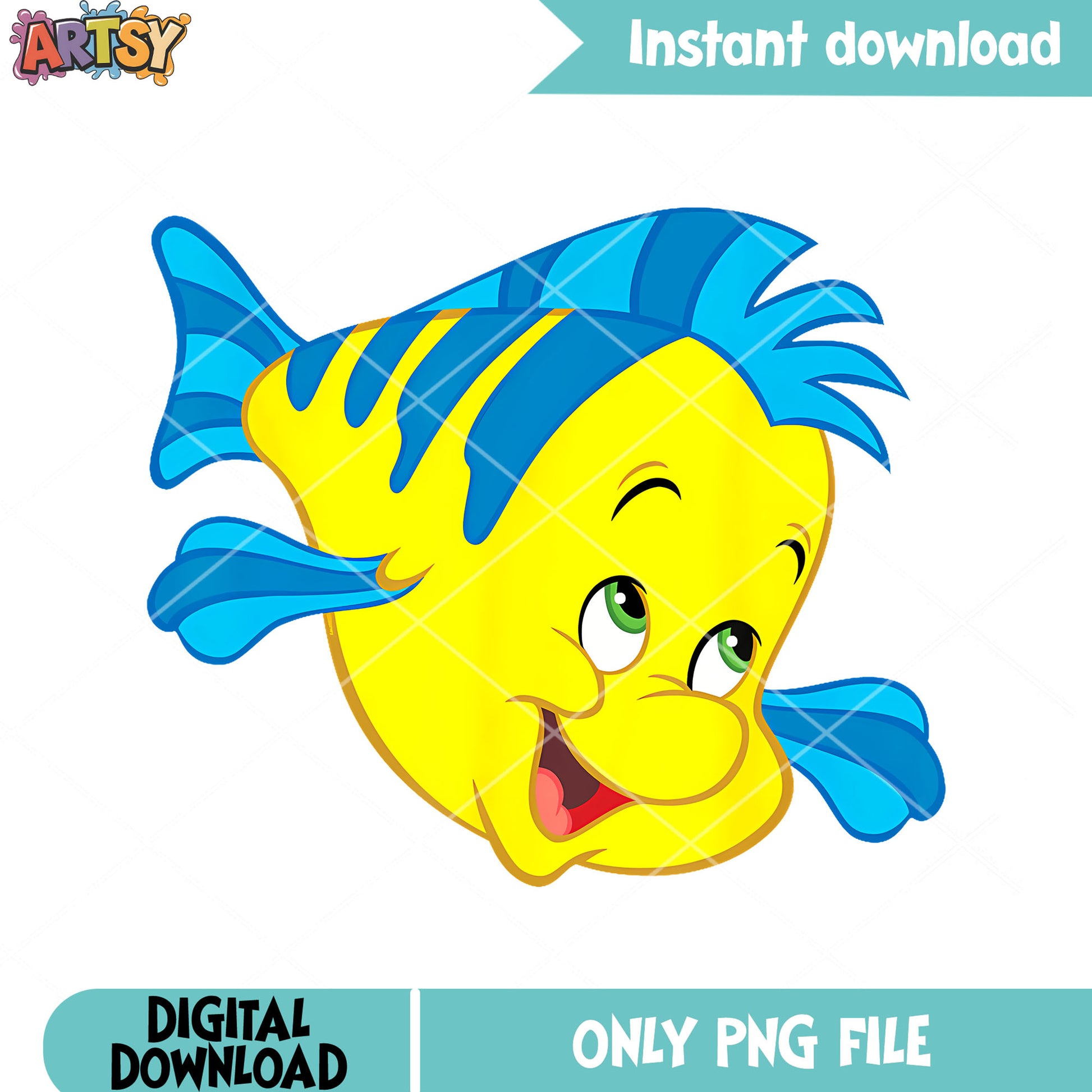 The Little Mermaid png, disney movies png, Flounder png