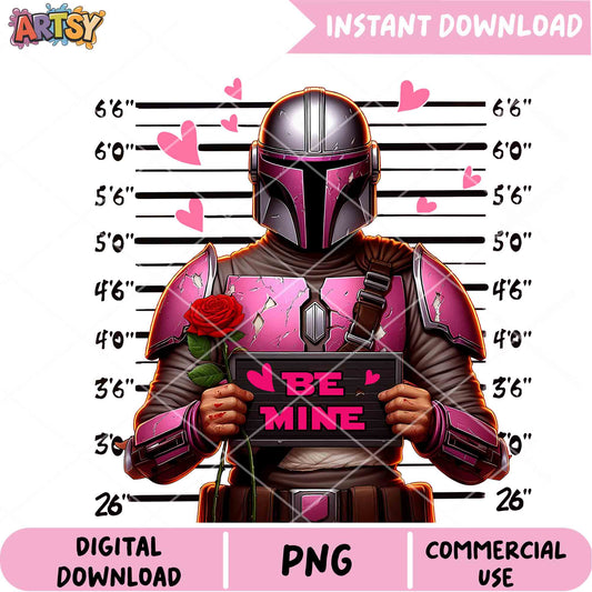 The Mandalorian Png, Valentines Png, Pink Mandalorian Png