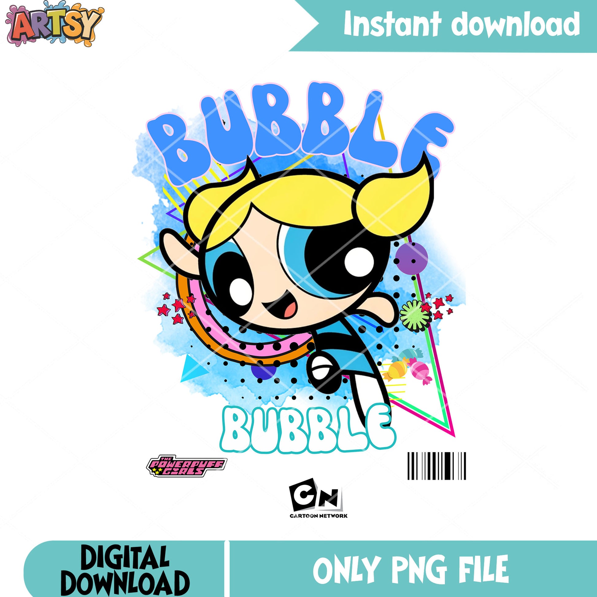 The Powerpuff Girls png, Bubbles png, Cartoon Network png