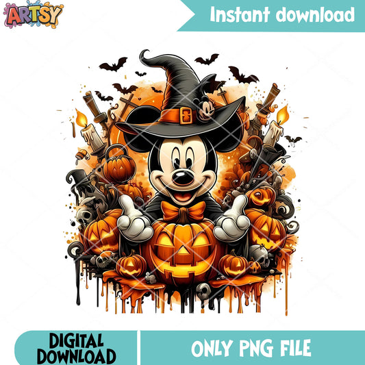 The Witch MIckey candle png, witch hat png, disney character png