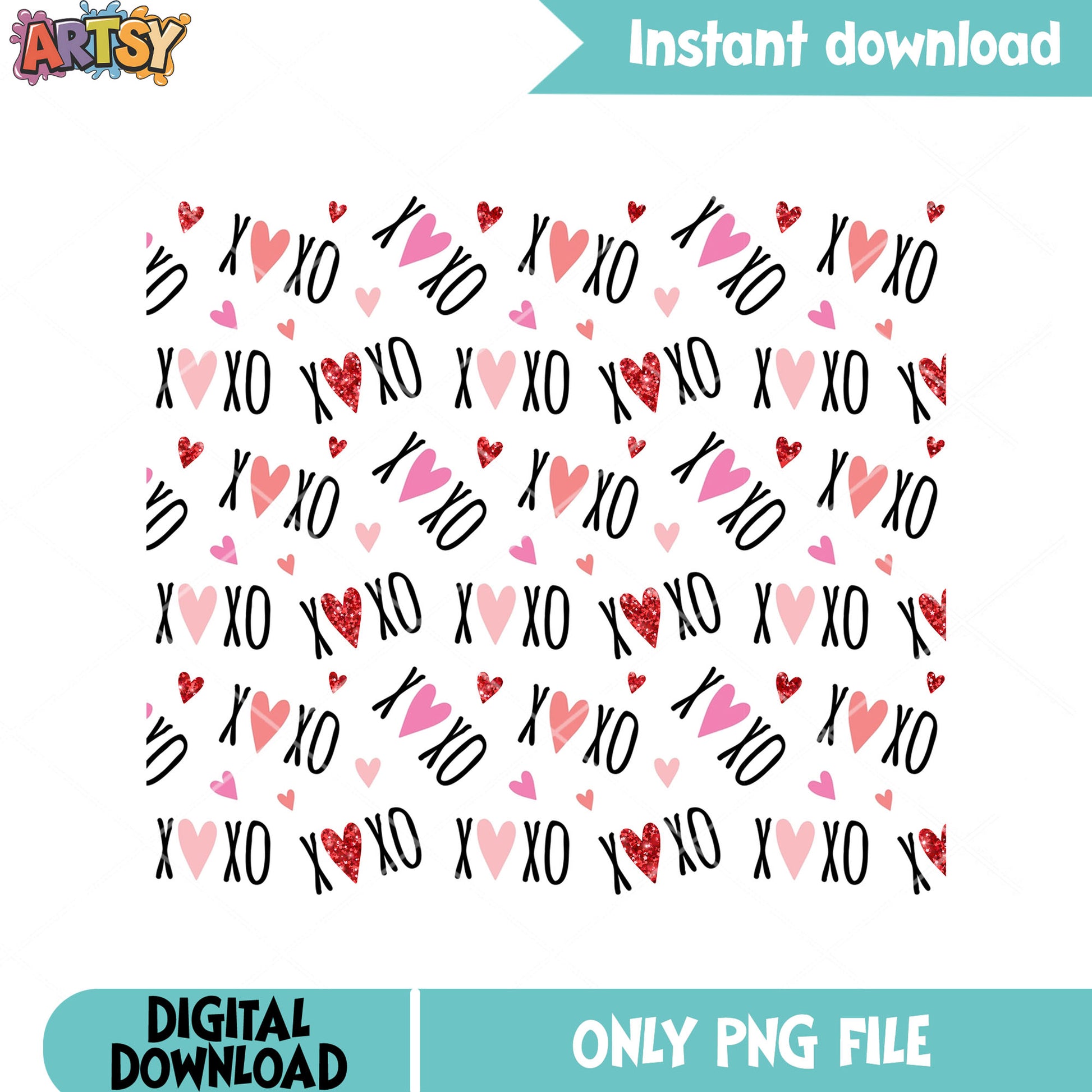 The XOXO valentine poster png, valentine day png, happy valentine png
