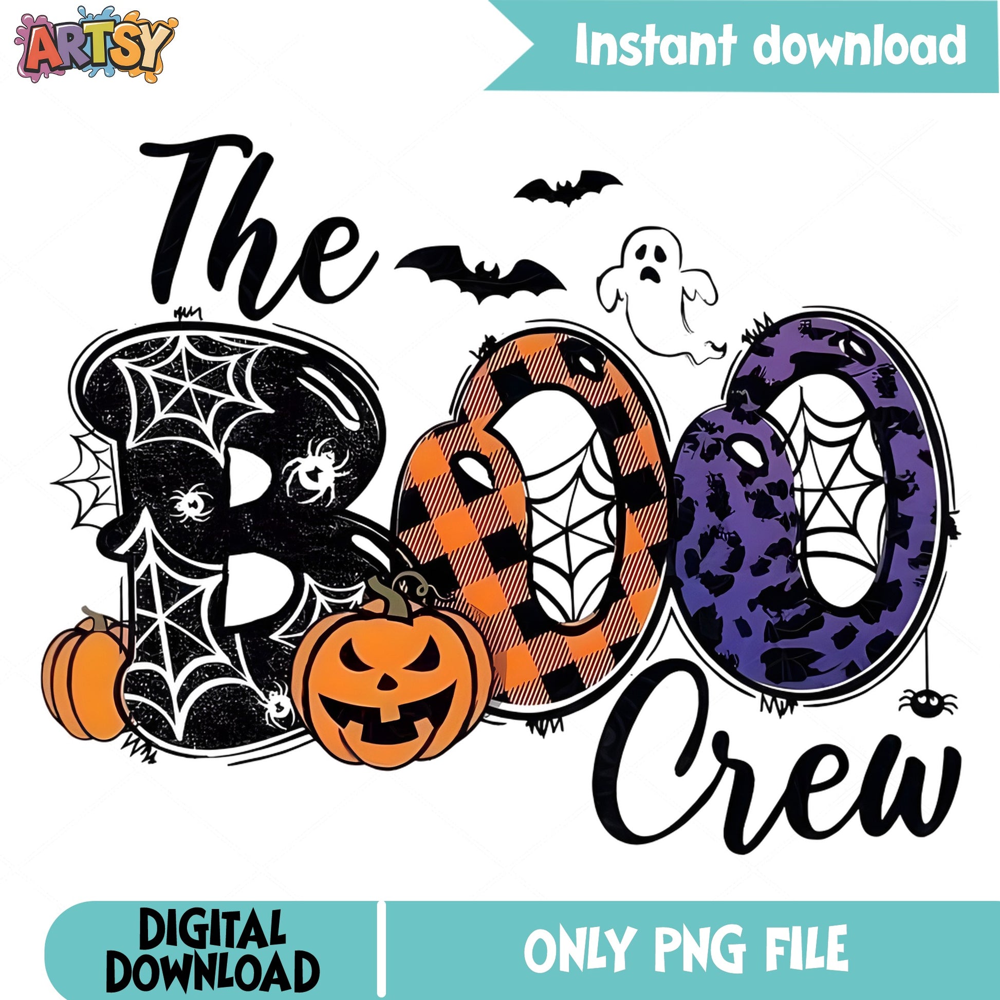 The Boo Crew PNG, Halloween Ghost Pumpkin PNG, Spooky PNG