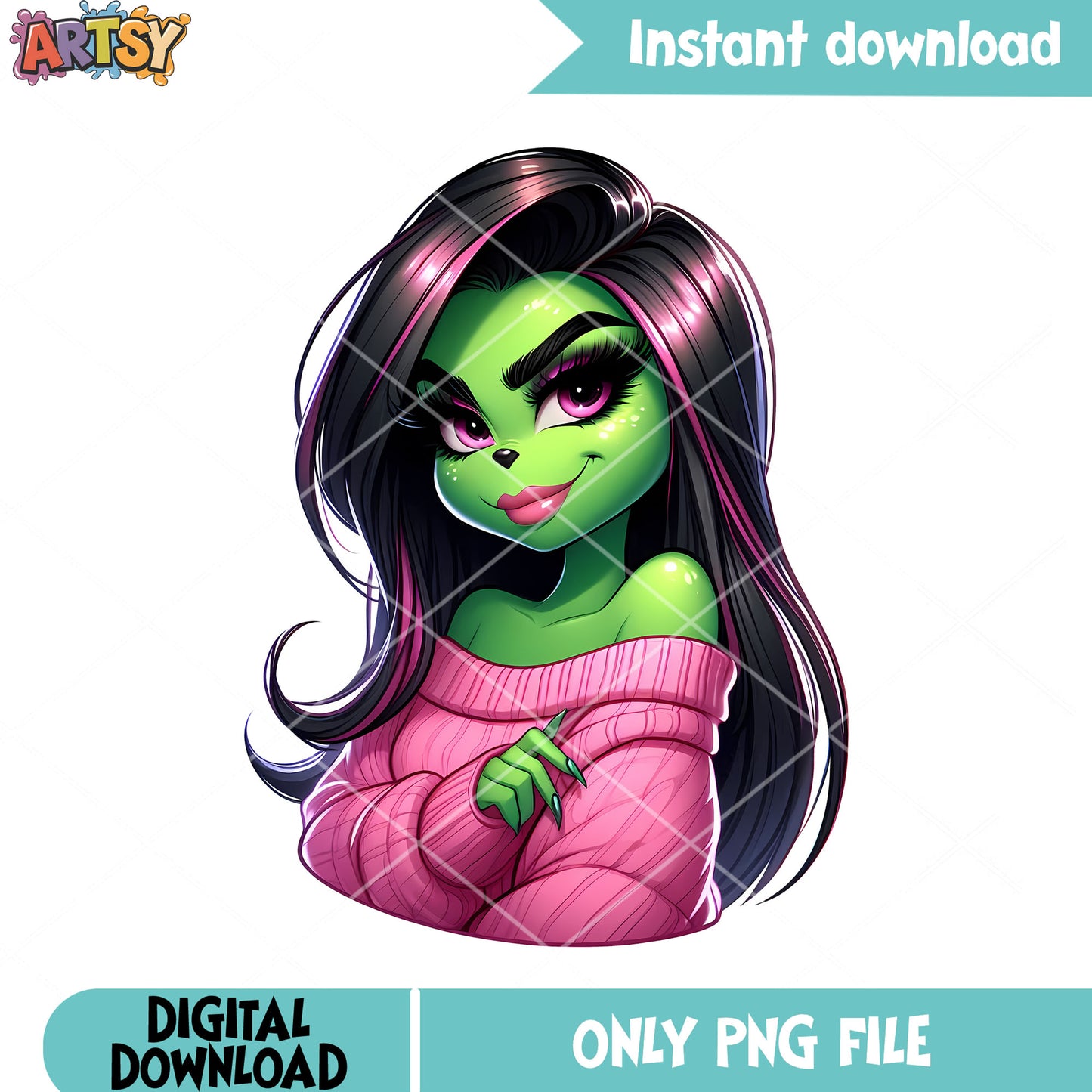 The attractive grinch women png, christmas vibes png, the grinch png