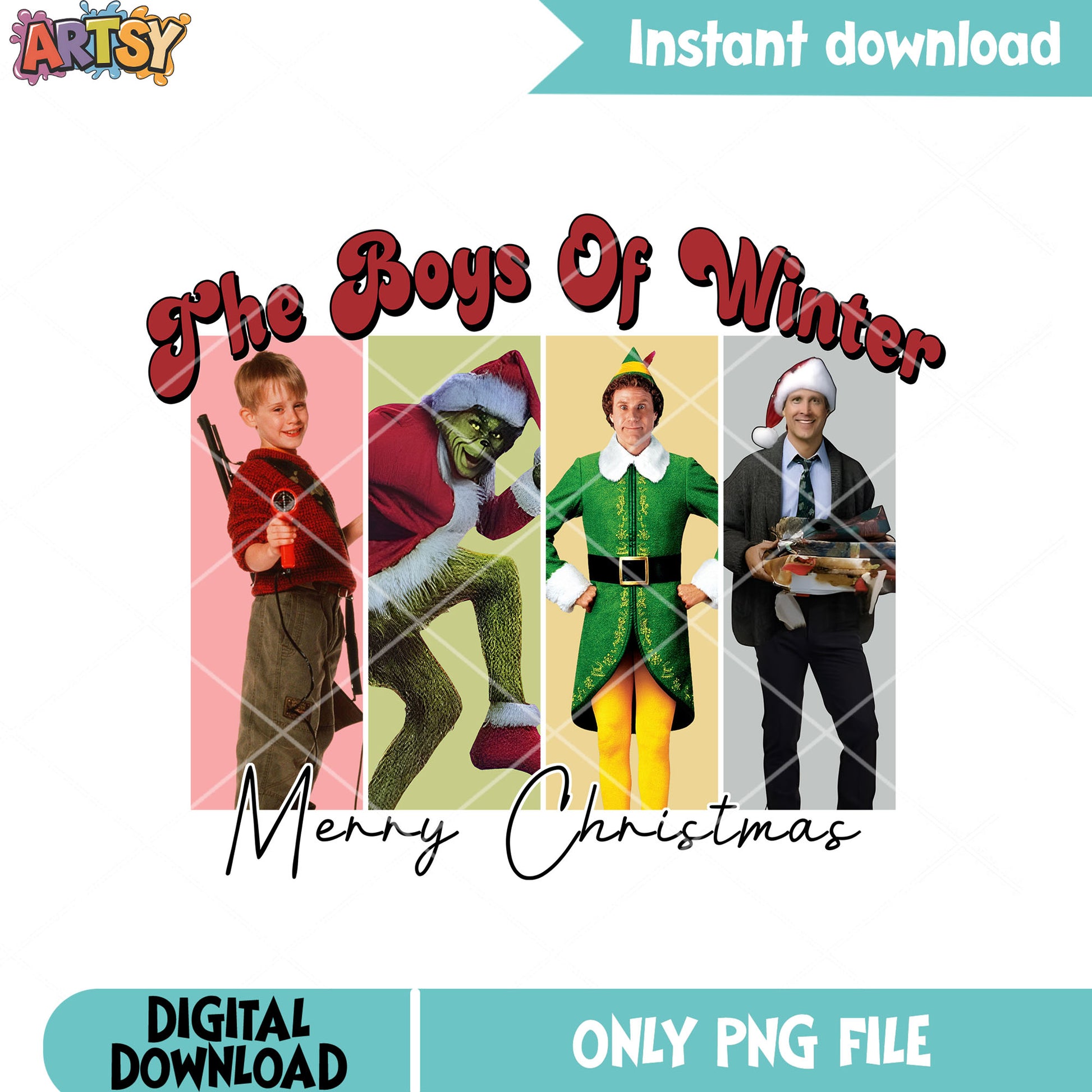 The boys of winter png, christmas movie png, christmas poster png