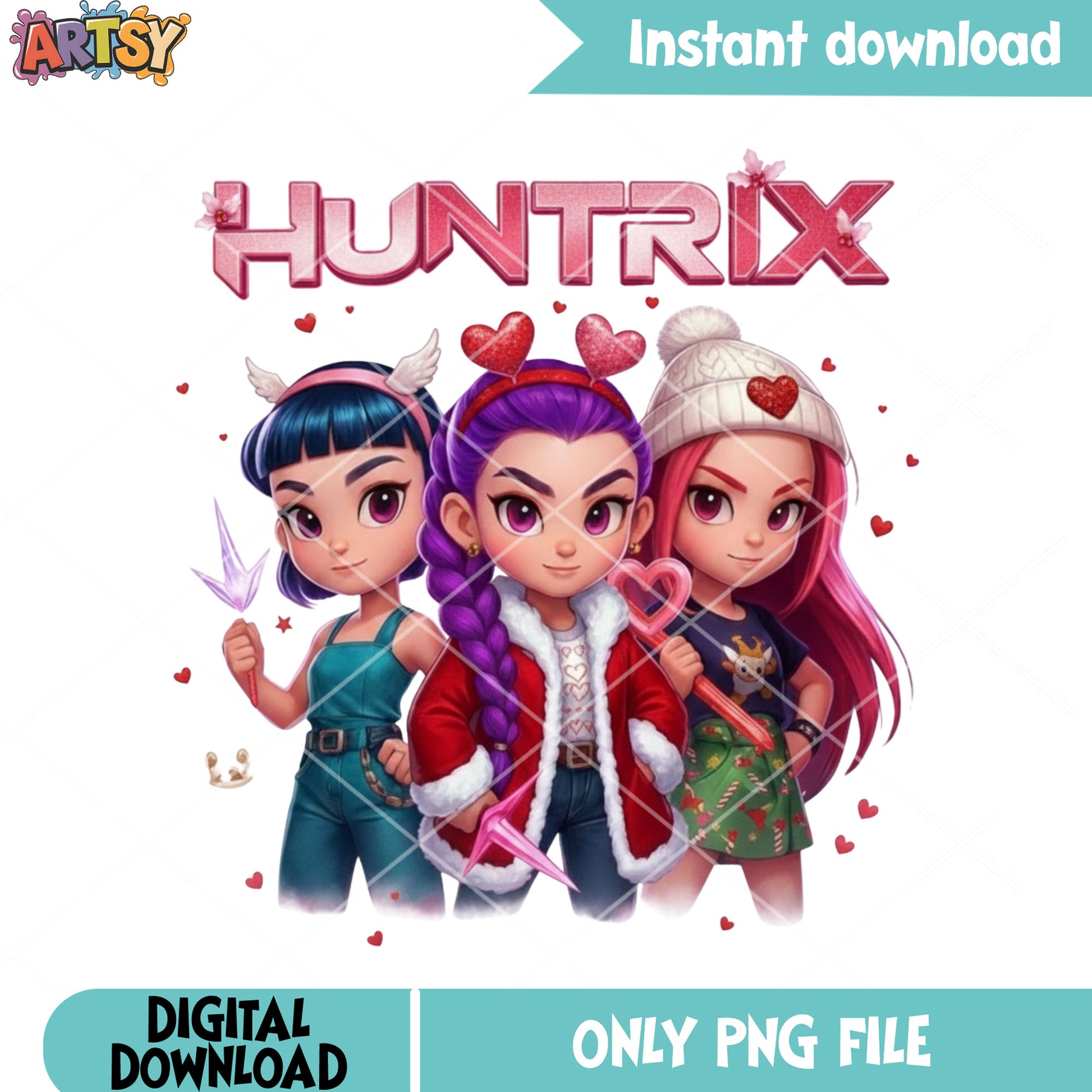 The chibi hunter valentines png, valentines vibes png, demon hunter png