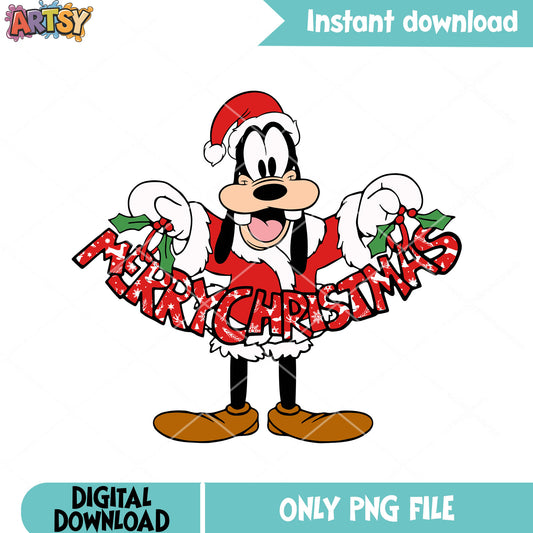 The christmas goofy png, disney christmas png, goofy png