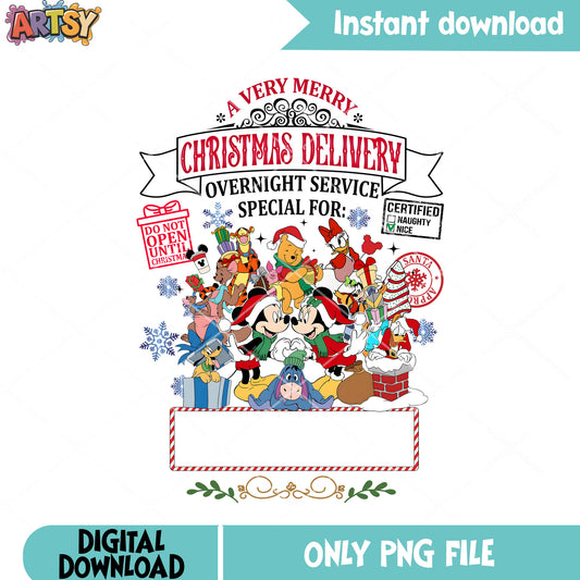 The christmas mickey and friends png, christmas vibes png, merry xmas png