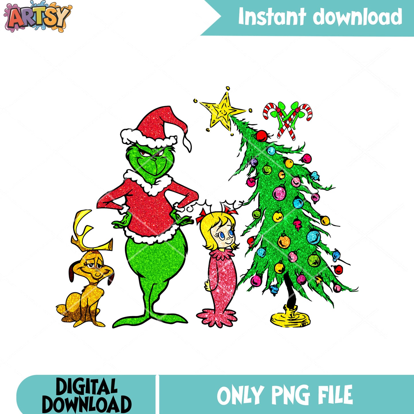 The christmas movies grinch png, cindy lou who png, christmas gifts png