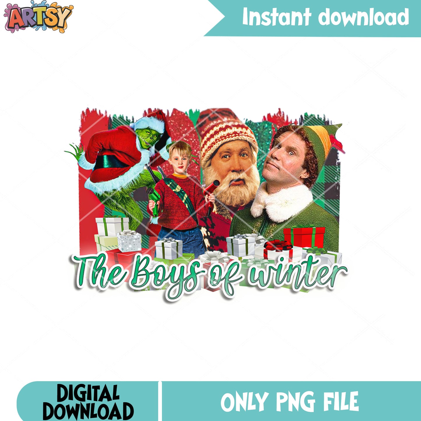 The christmas of boys png, the grinch png, christmas gifts png