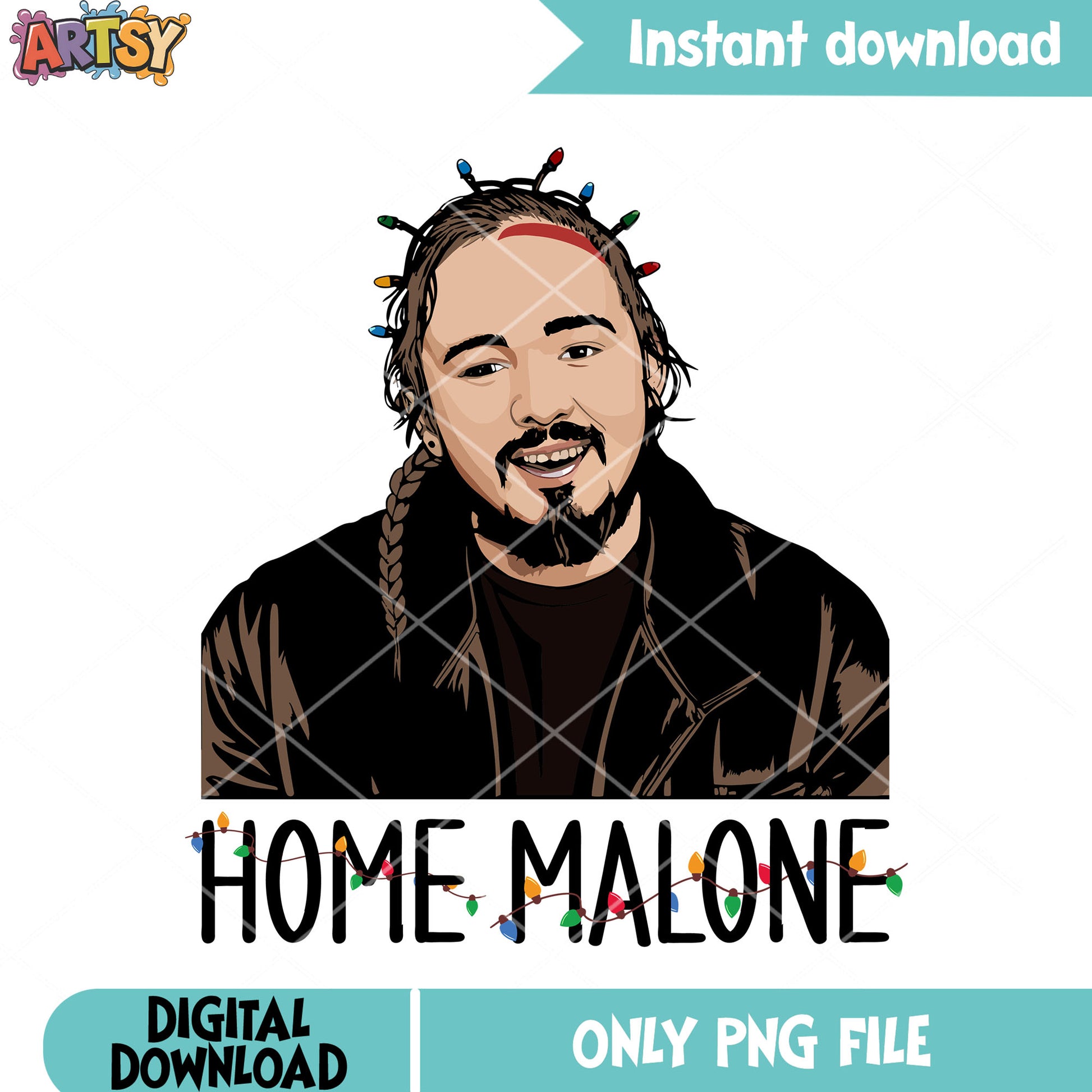 The christmas singer malone png, post malone png, christmas poster png