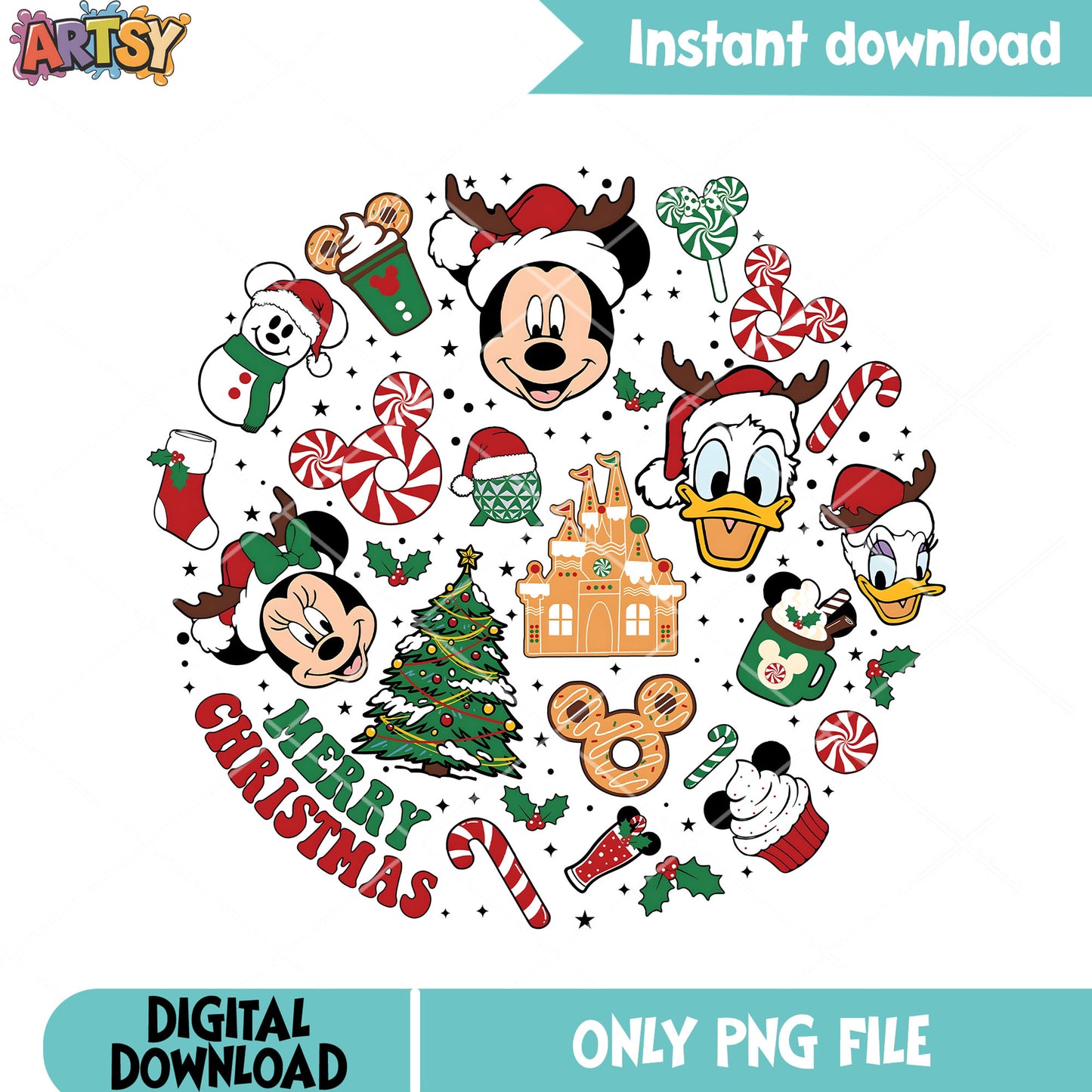 The christmas stuff tree png, disney christmas png, disney castle png