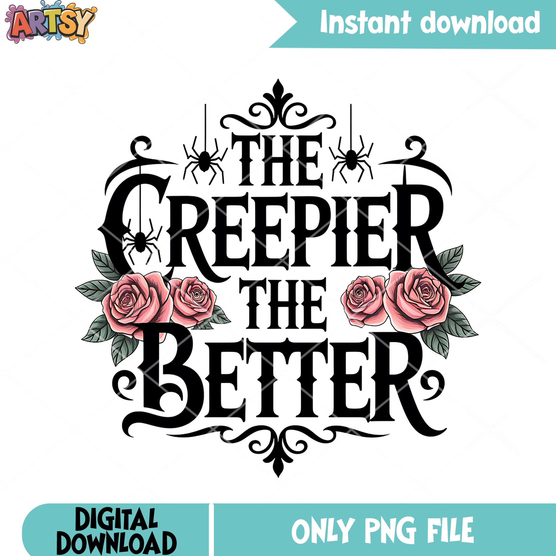 The creepier the bettter png, scary spider png, scary halloween png