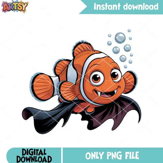 The dracula nemo png, disney nemo png, vampire costume png