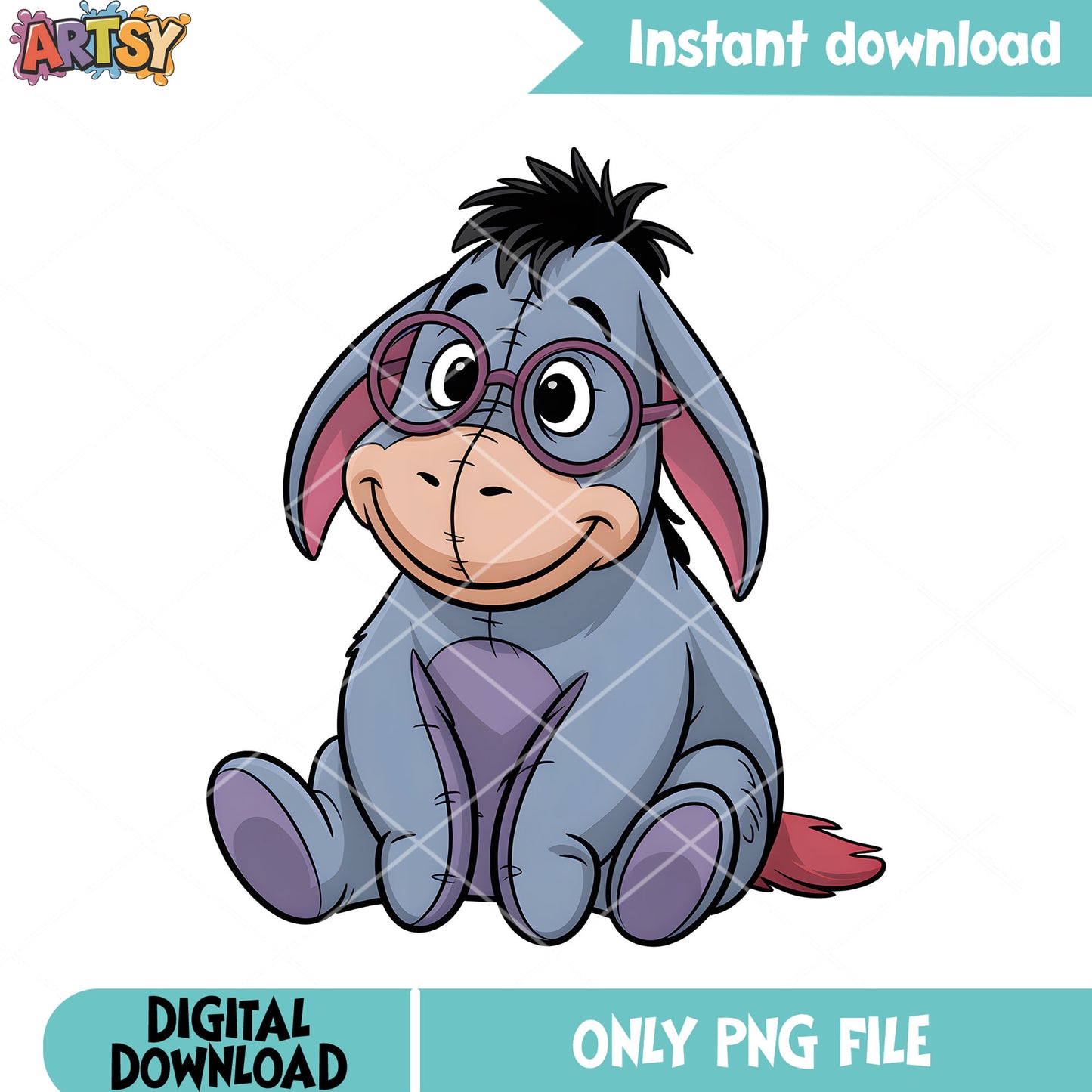 The eeyore nerd vibes png, pooh friends png, winnie the pooh png