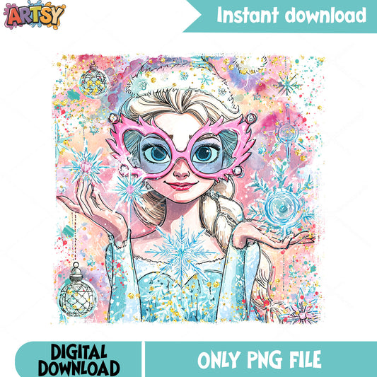 The elsa christmas princess png, frozen 2 png, merry christmas png