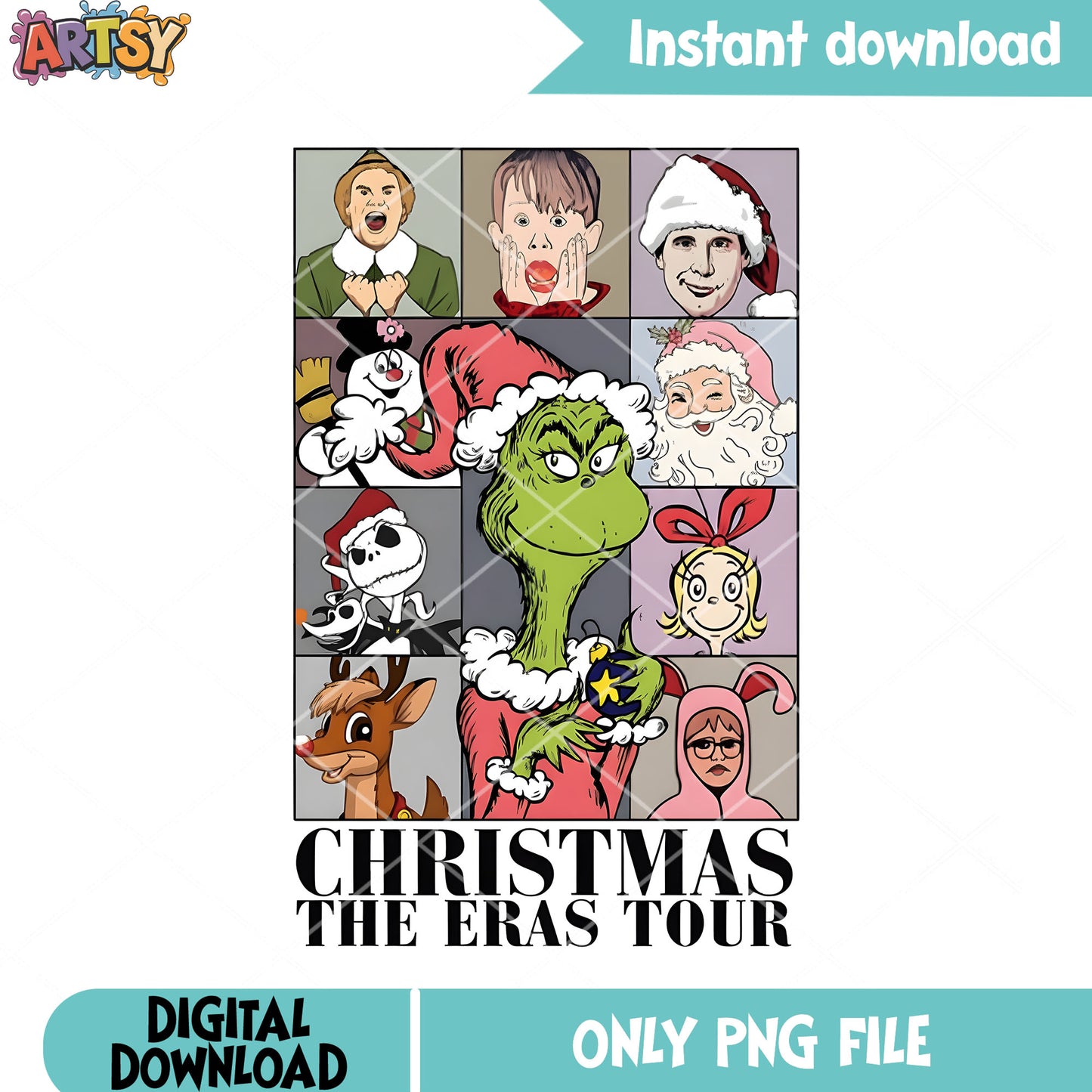 The eras tour grinch design png, grinch christmas png, the grinch png